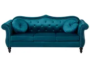 Living Room Set 5 Seater SKIEN Velvet Teal_1050528