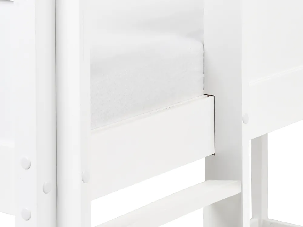 Halbhochbett Haus Kiefernholz DIENNE 90 x 200 cm Weiß_1082592