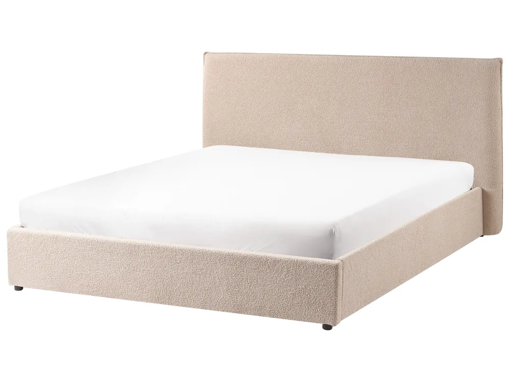 Ottoman Bed LAVAUR Boucle Taupe 160 x 200 cm (EU King Size)_989430