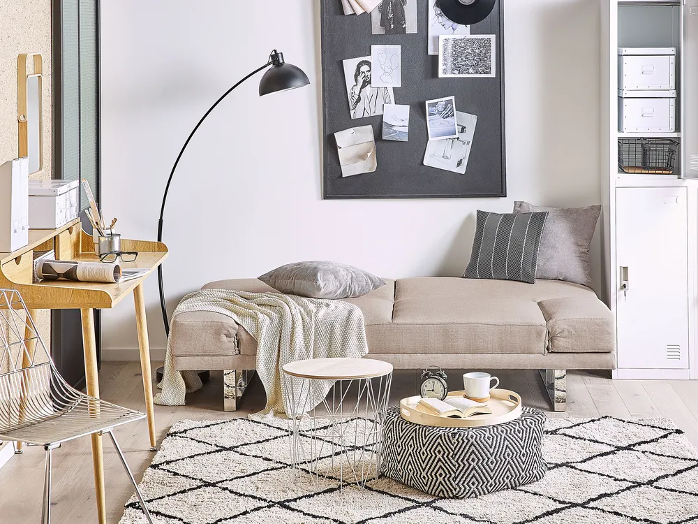 Schlafsofa 2-Sitzer YORK Stoff Beige_764737