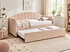 Ausziehbett Bouclé EYBURIE 90 x 200 cm Pfirsichrosa