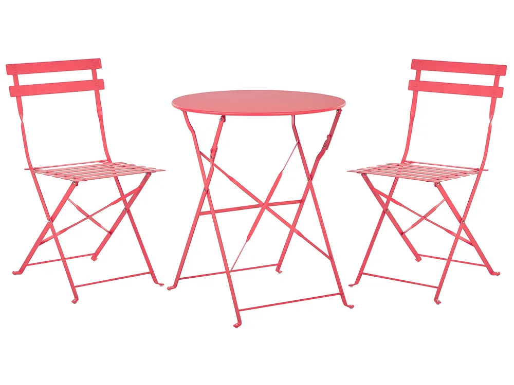 Bistro Set klappbar FIORI Metall Rot