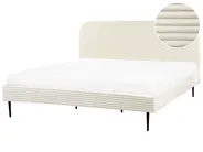 Bett mit Lattenrost Cord FLAYAT 180 x 200 cm Cremeweiß_967707