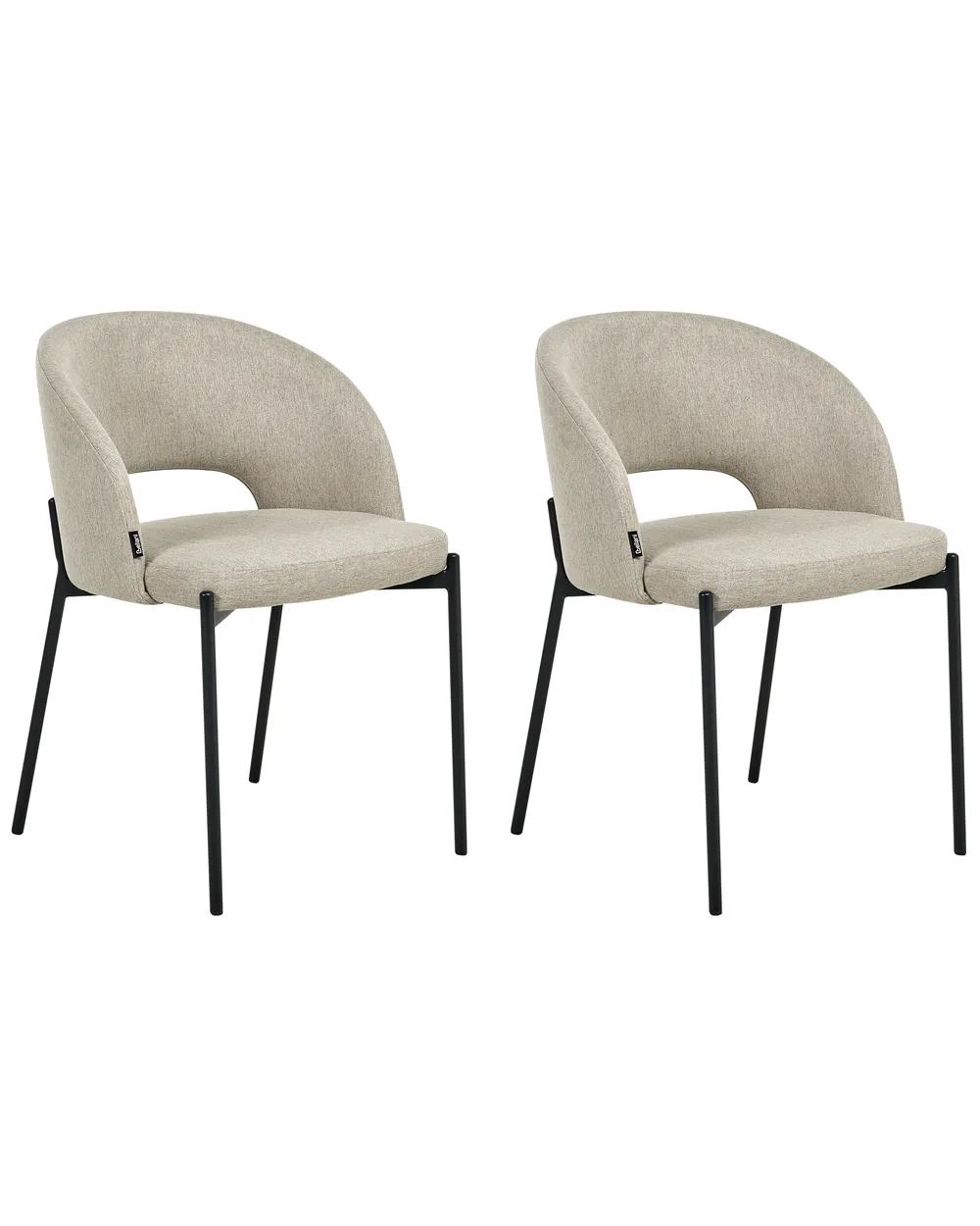 Set of 2 Dining Chairs PENNY Fabric Sand Beige