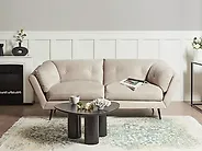 Sofa 3-Sitzer LENVIK Samtstoff Hellbeige_1183486