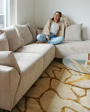 Ecksofa 4-Sitzer LUNNER Cord Beige linksseitig_1008958