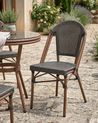 Gartenstuhl 4er Set RIFREDDO Polyrattan Grau