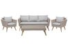 Lounge Set mit Tisch 5-Sitzer VITTORIA Polyrattan Grau