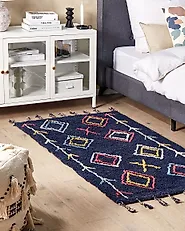 Rug CORUM Black 80 x 150 cm Cotton_1179159