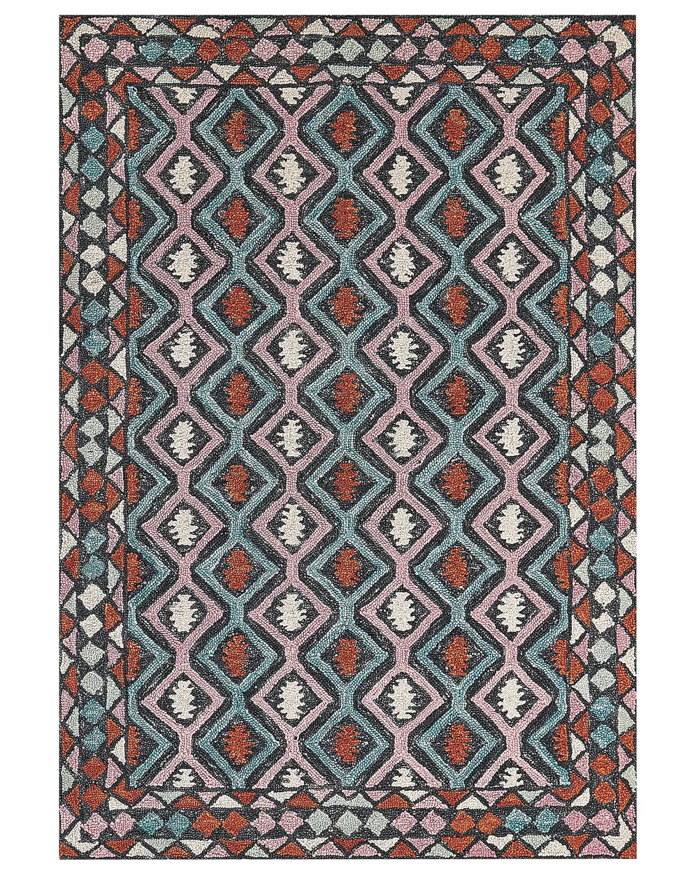 Teppich Wolle mehrfarbig geometrisches Muster verschiedene Größen HAYMANA