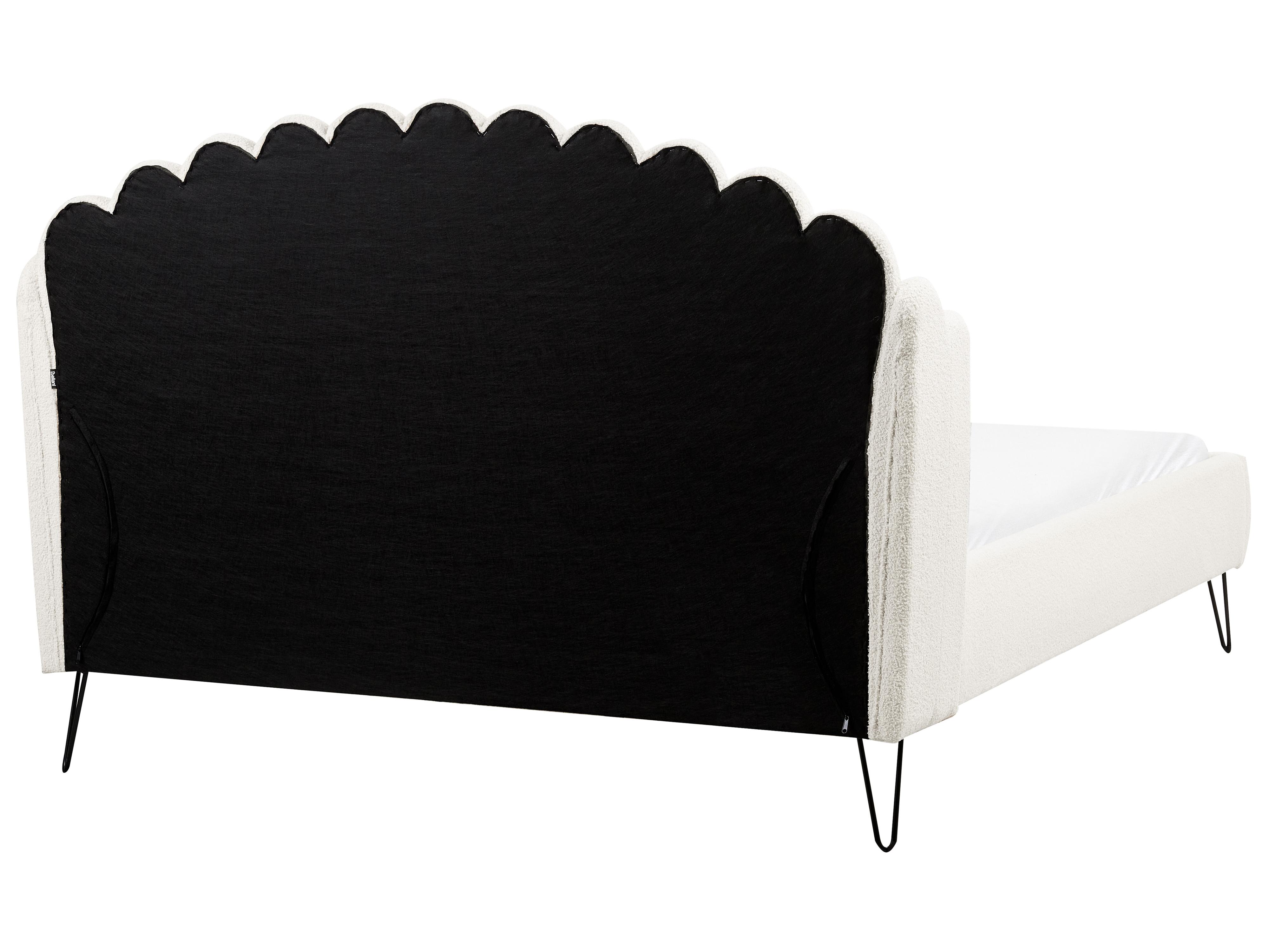 Bed Boucle AMBILLOU 140 x 200 cm (EU Double) Off-White_967565
