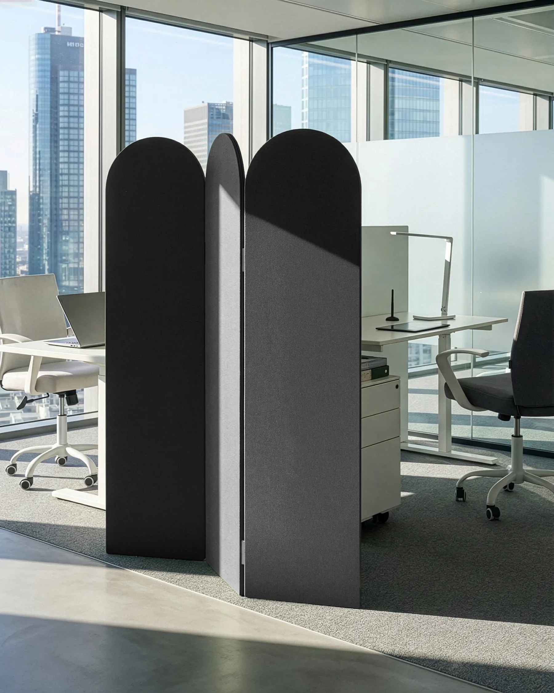 Büro-Raumteiler SLIMMY 120 x 160 cm Dunkelgrau_1056037