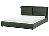 Bett mit Lattenrost Stoff BAJONNA 160 x 200 cm Dunkelgrün