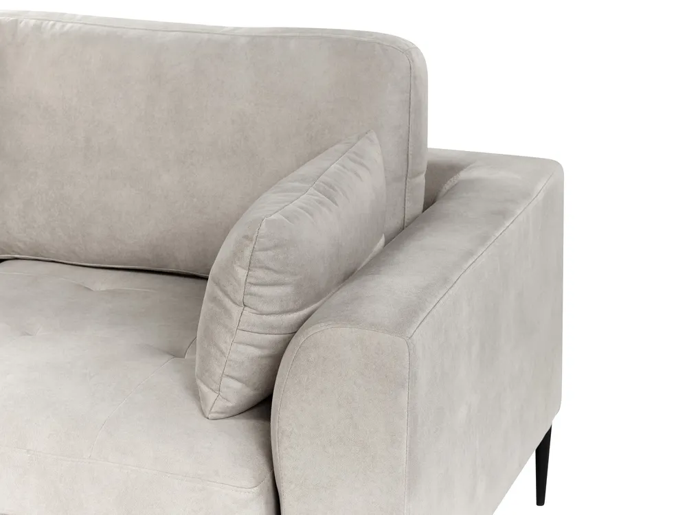 Corner Sofa 3 Seater FLAM Velvet Grey Right Hand_878007