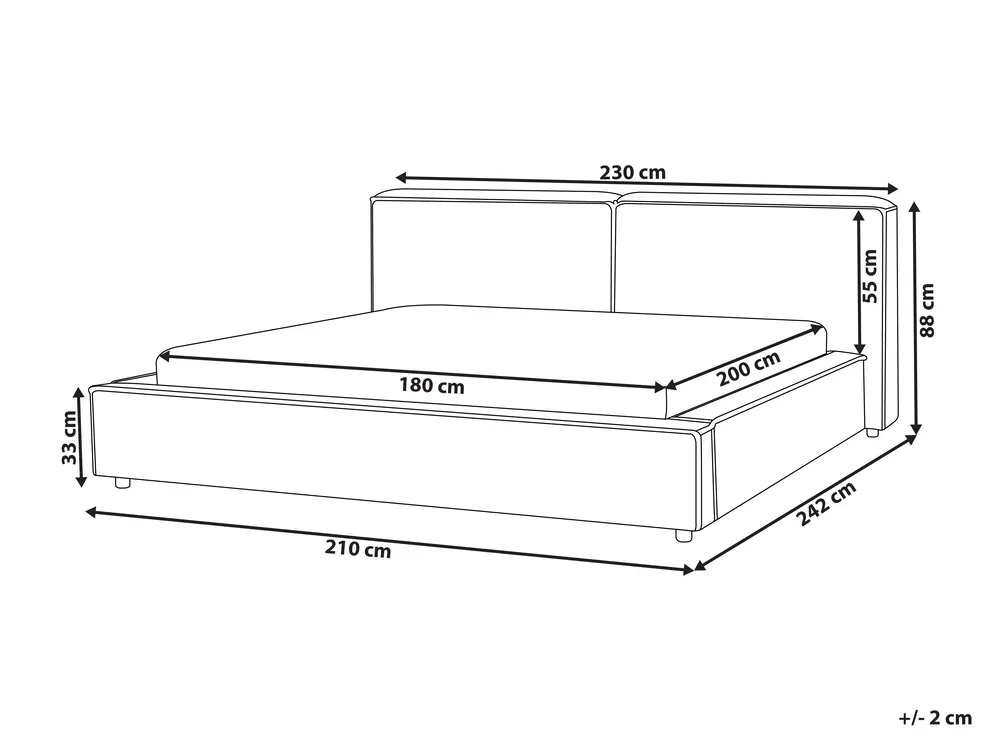 Wasserbett Bouclé LINARDS 180 x 200 cm Weiß_980528