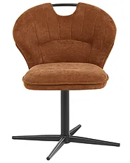 Set of 2 Chairs Swivel WORCESTER Chenille Golden Brown_1161671