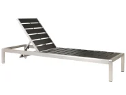 Sonnenliege NARDO mit Relaxfunktion Metall Schwarz / Silber_862928