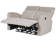 Electric Recliner Living Room Set 3 Seater VERDAL Velvet Beige_1081039