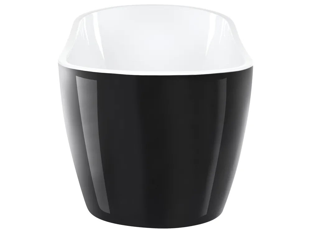 Freistehende Badewanne SOLARTE 170 x 78 cm Schwarz / Weiß_857582