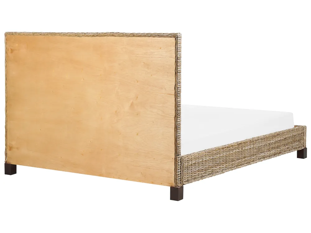 Bett mit Lattenrost Rattan SALBRIS 140 x 200 cm Naturfarben_868989