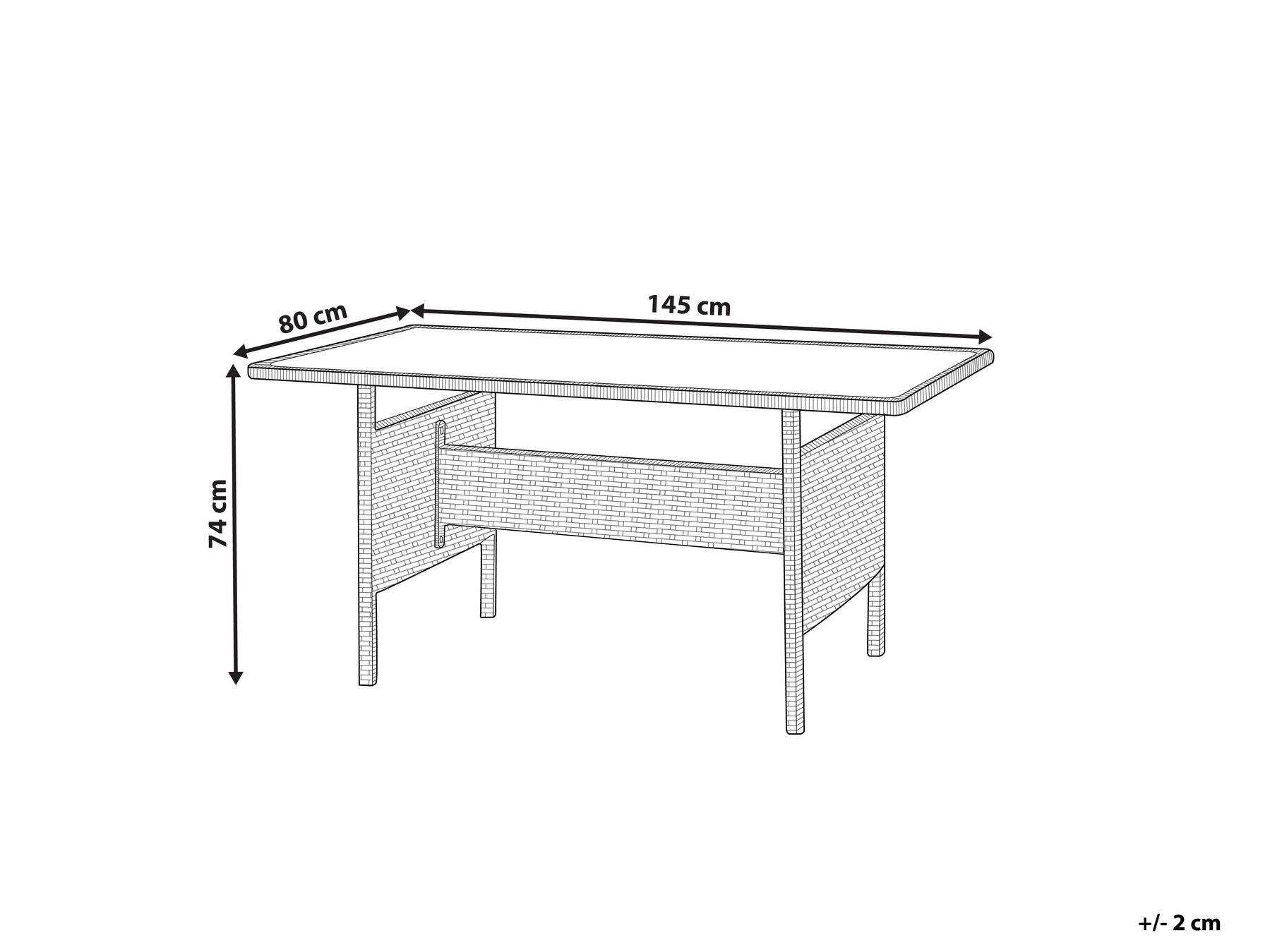 Gartentisch VITERBO 145 cm 80 cm Glas Hellgrau_862756