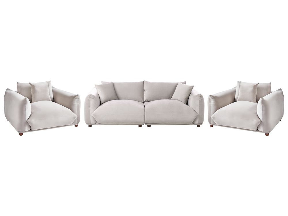Ensemble de salon 5 places LUVOS Velours Taupe