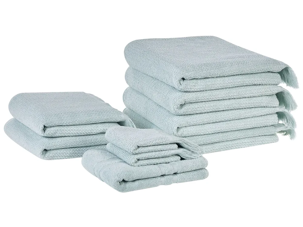 Set of 9 Towels ATIU Terry Cotton Mint Green_1067890