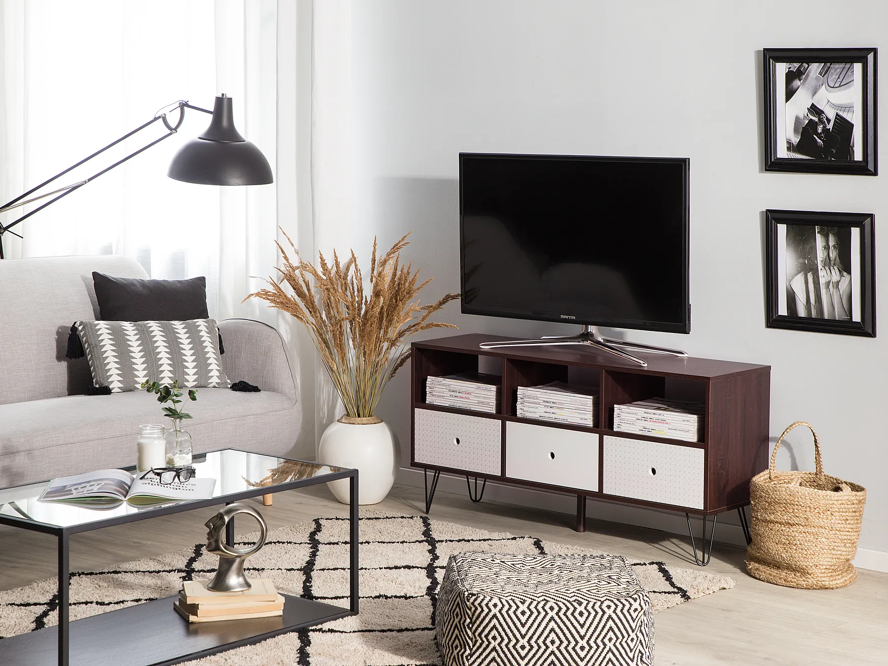 TV-Möbel FOSTON Braun / Weiß_753926