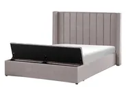 Bett mit Stauraumbank NOYERS Samtstoff Grau 140 x 200 cm_920478