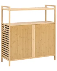 Uitklapbare wasmandkast CEJAR 88 cm Bamboe Lichtbruin_1144742