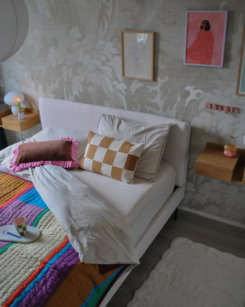 Bett mit Lattenrost Stoff CORIO 160 x 200 cm Hellbeige_967742