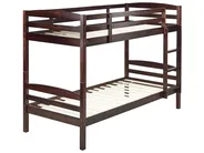 Hochbett Kiefernholz REGAT 90 x 200 cm Dunkelbraun_877073