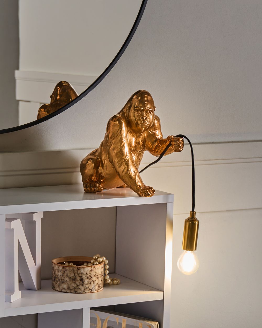 Tischlampe Gorilla HARAMBE Gold