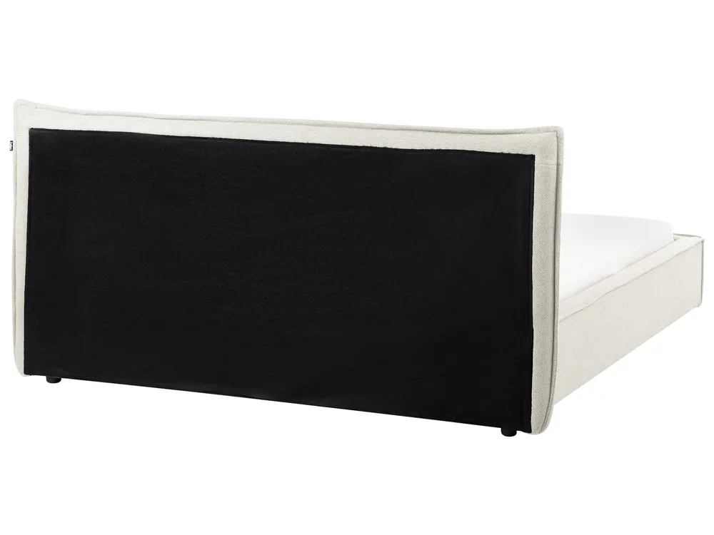 Bed Faux Linen LESTRE 160 x 200 cm (EU King Size) Off-White_959965
