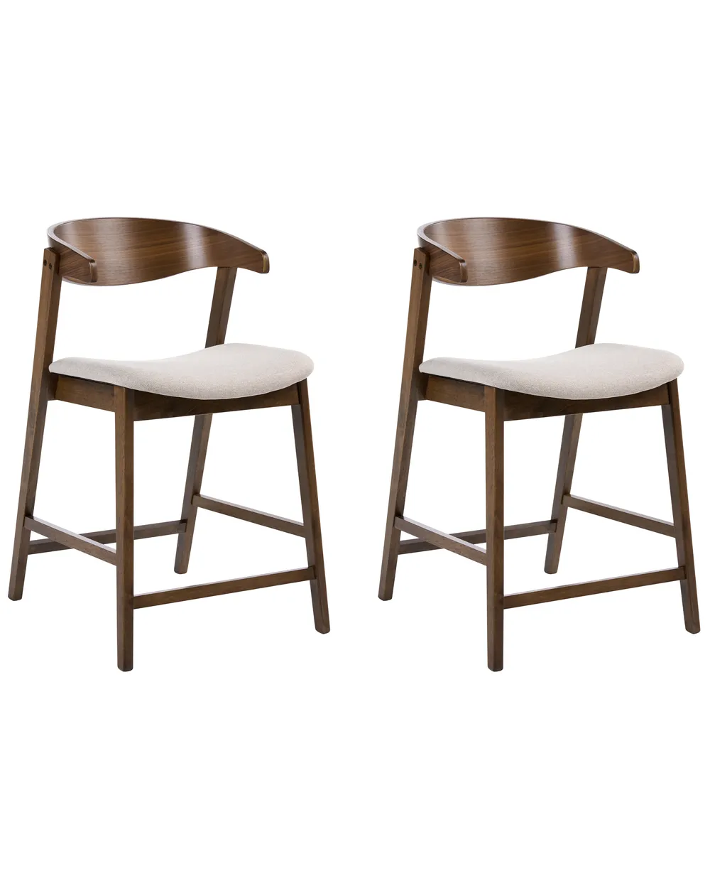Set mit 2 Barstühlen LILLY Braun / Beige