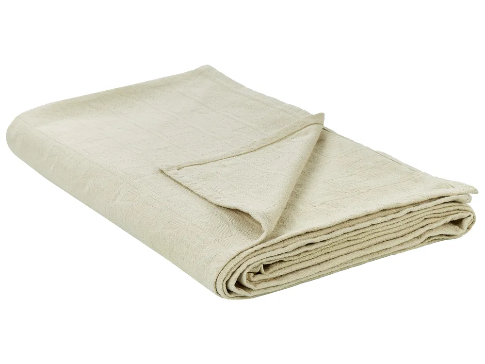 Tagesdecke MARAKA Baumwolle 150 x 200 cm Hellbeige