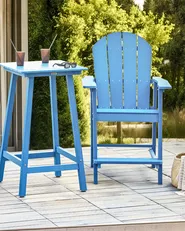 Garten-Barstuhl ADIRONDACK Kunststoff Blau_938532
