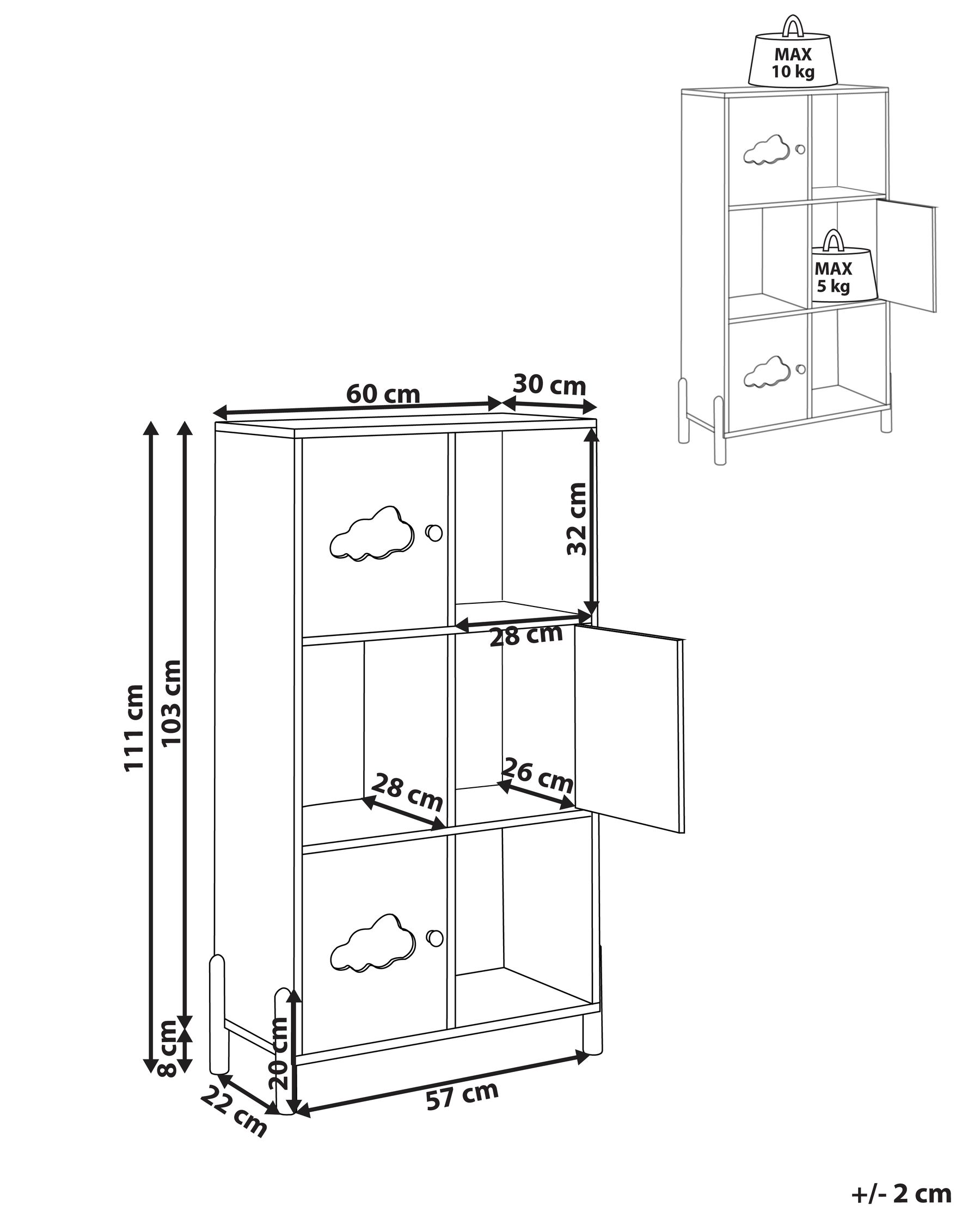 Shelving Unit CLOUDY 111 cm White_947238