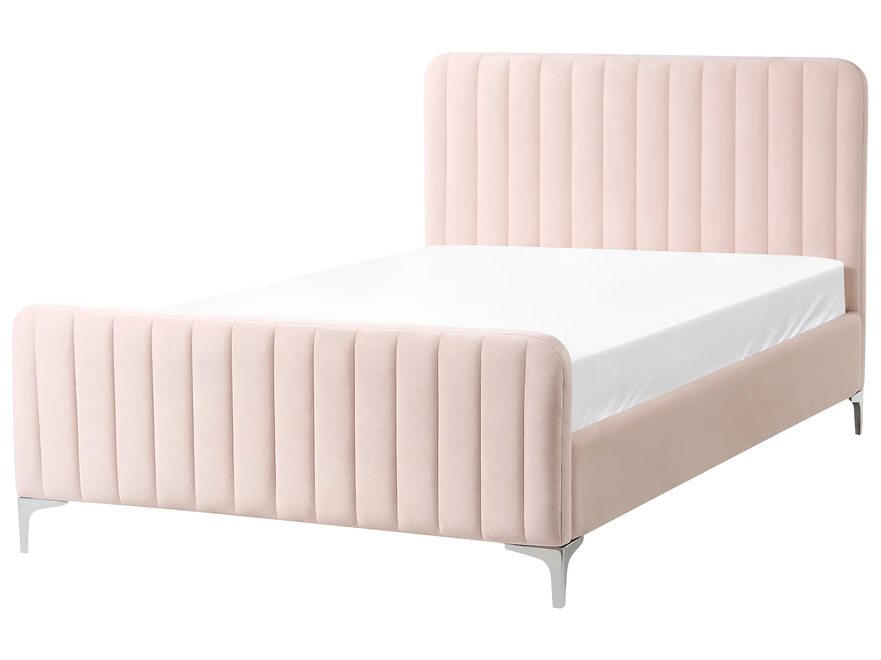 Bed Velvet LUNAN 120 x 200 cm (EU Small Double) Pastel Pink_1025704