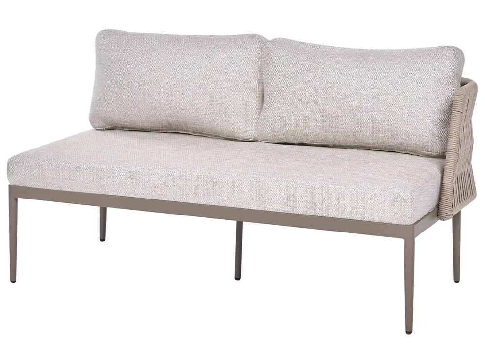 Garten Ecksofa mit Tisch 3-Sitzer LEFFE Metall Beige rechtsseitig_1045255