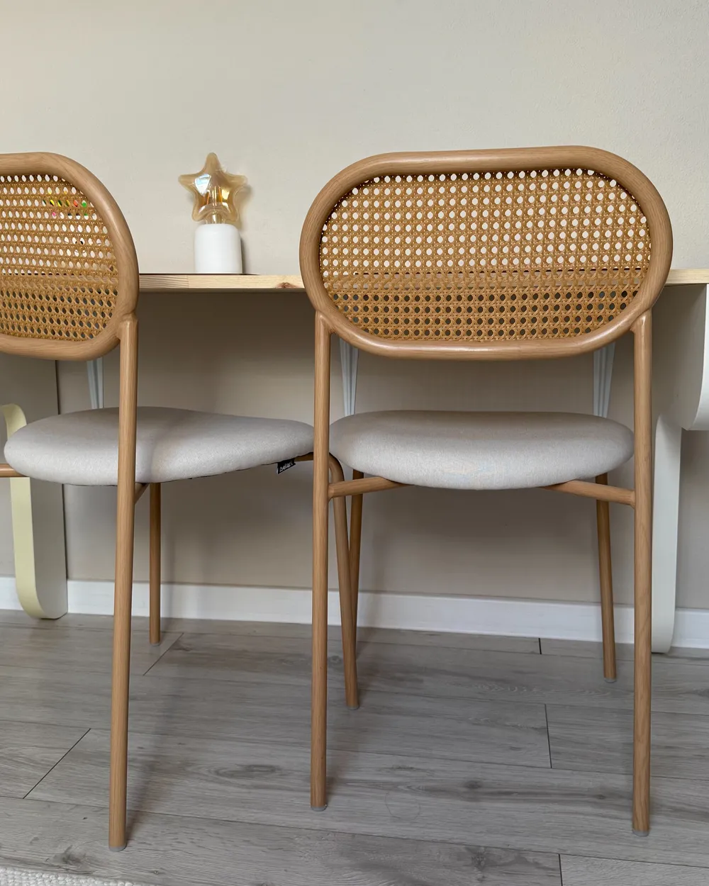 Set of 2 Dining Chairs ADAVER Metal Light Brown_1020052