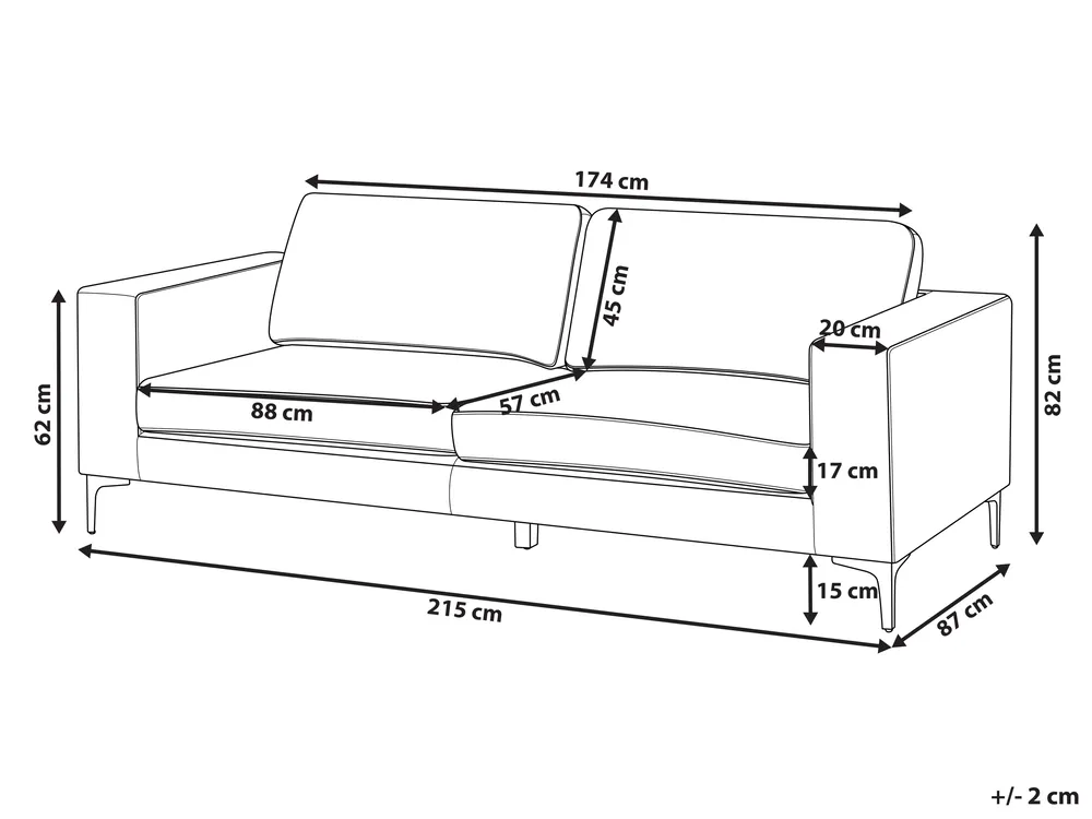Sofa 3 Seater VADSTENA Boucle Off-White_965584