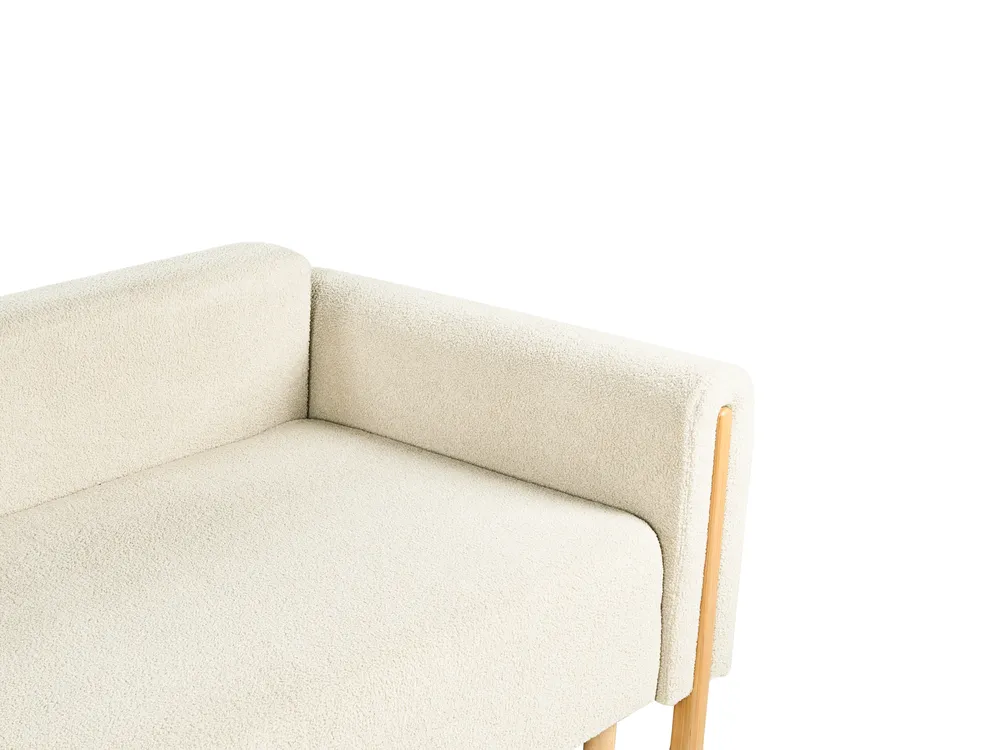 Schlafsofa 3-Sitzer KVAM mit Stauraum Bouclé Cremeweiß_1021870