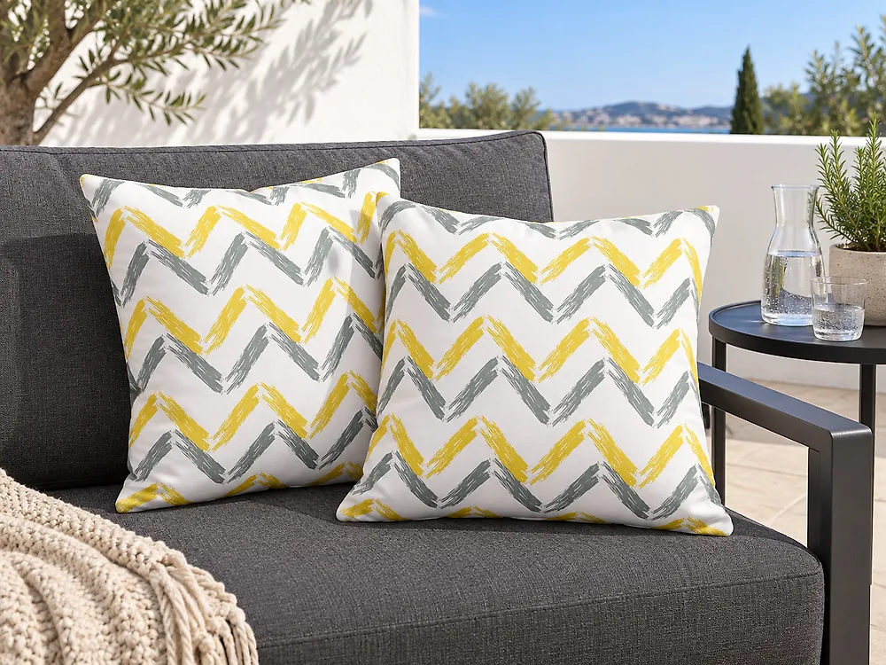 Gartenkissen 2er Set AFFILE ZickZack-Muster 45 x 45 cm Bunt_1177834