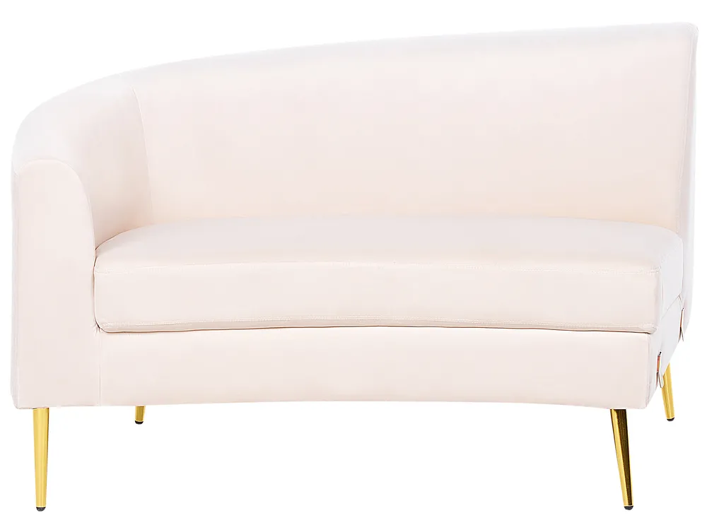 Halbrundes Sofa 4-Sitzer MOSS Samtstoff Hellbeige_851362