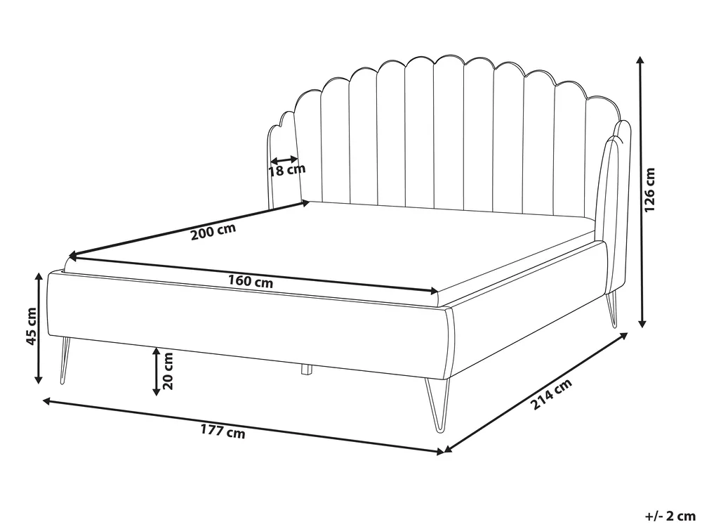 Bett mit Lattenrost Samtstoff AMBILLOU 160 x 200 cm Rosa_819506
