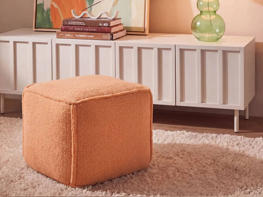 Pouffe ALIPUR Boucle Orange