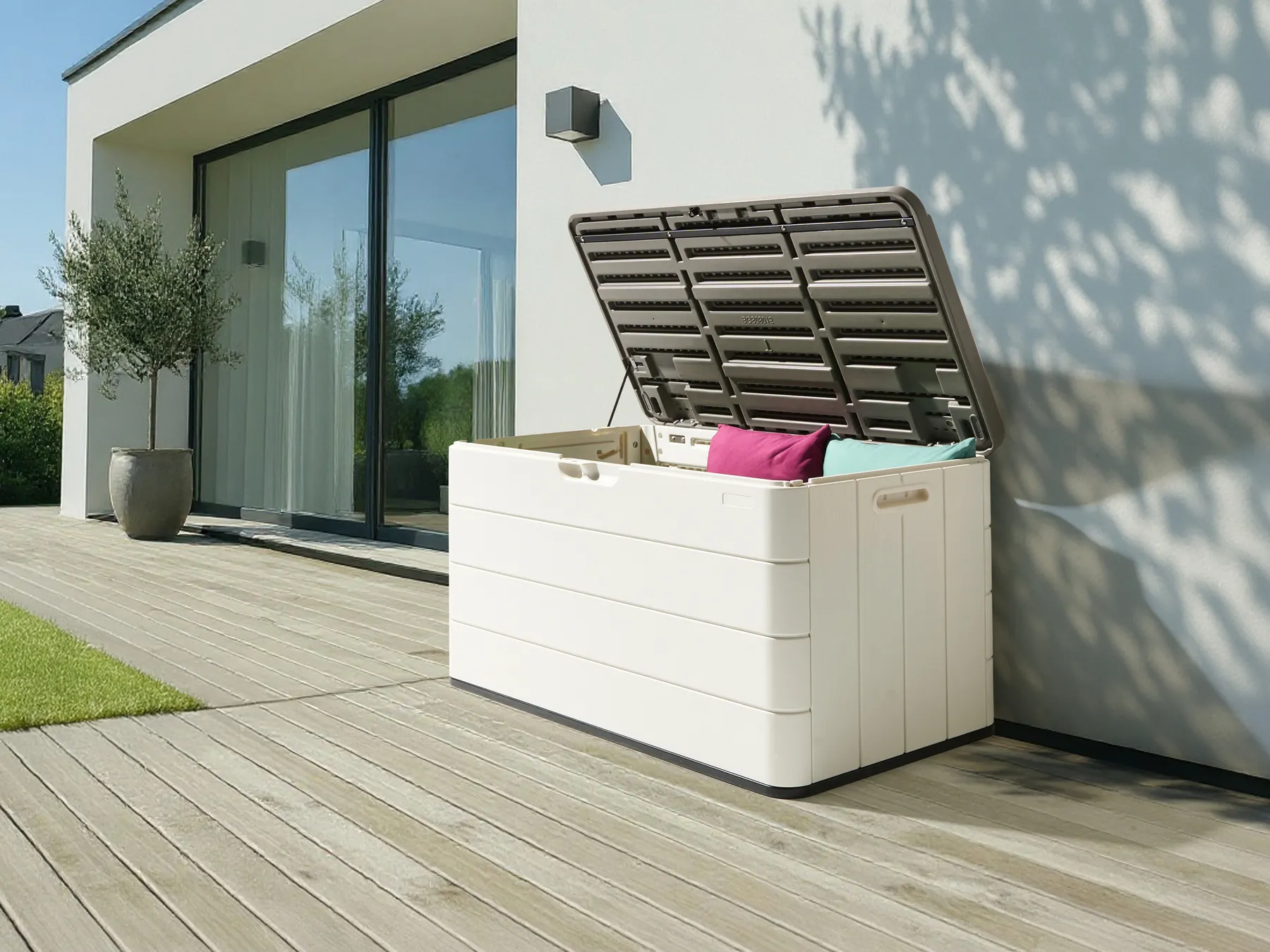 Aufbewahrungsbox MILIES 116 cm 60 cm Weiß_1013679