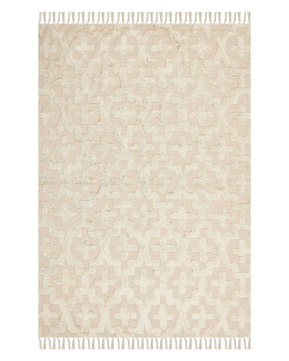 Rug ITANAGAR Beige 140 x 200 cm Cotton_849109