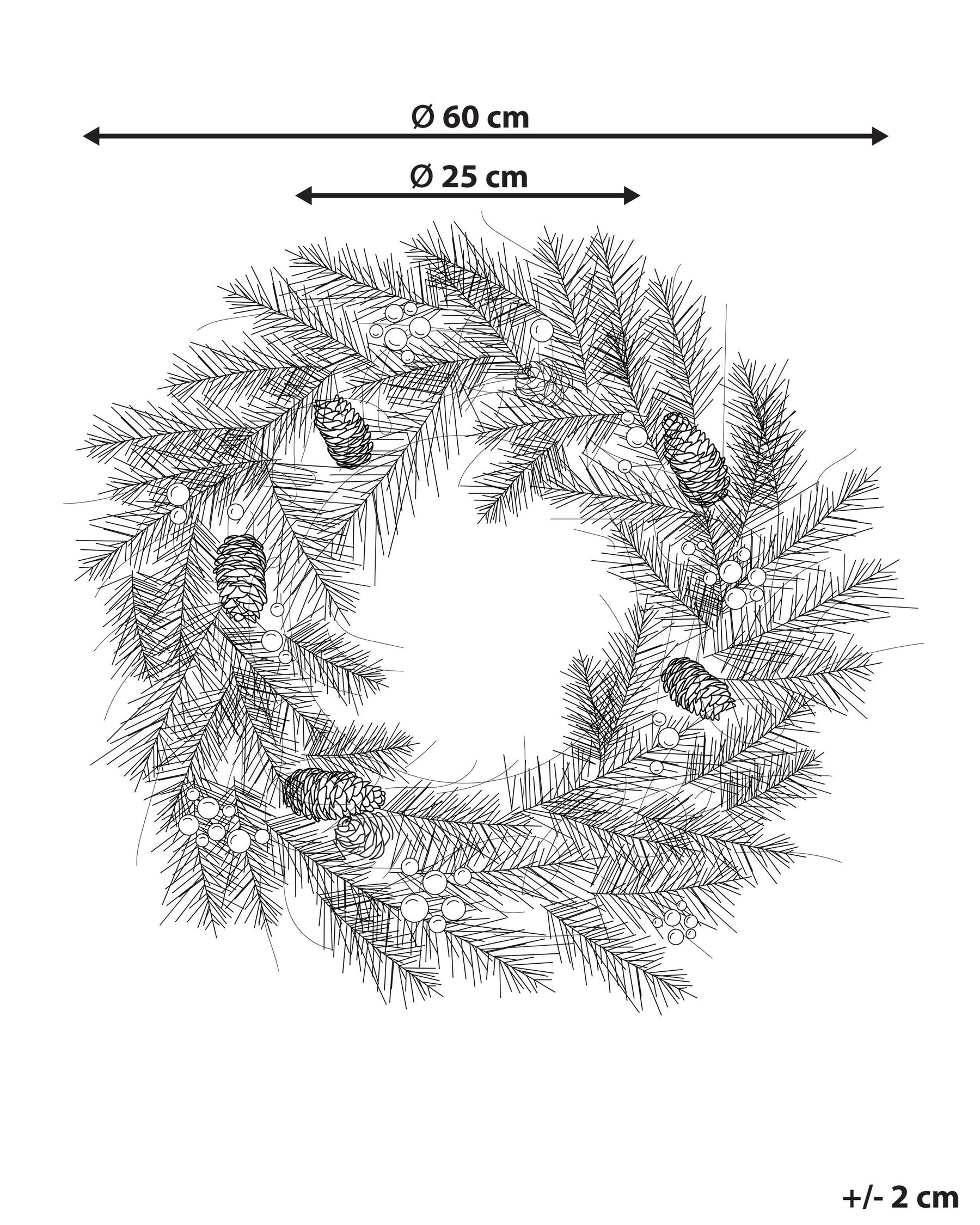 Weihnachtskranz LED TENALA 60 cm Grün_813297